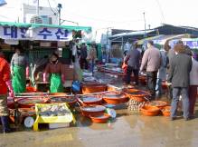 le march aux 
poissons de Daechon